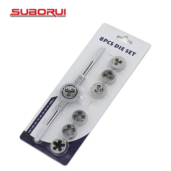 Suborui China Suppliers Alloy Steel Metric Die Set M3-M12 Thread Cutting Repair Tool Kit with Holder